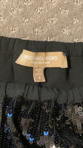 New Michael Kors Collection Black Sequin and Lace Skirt 4 - Picture 9 of 12
