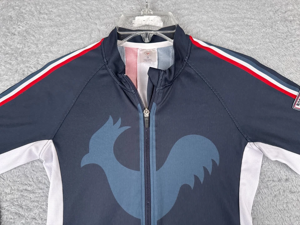 Rossignol Cycling Jersey Womens Small Blue White Full Zip Long Sleeve Polyester - Image 4 of 4