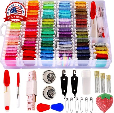 Hilo de bordar a mano Color del arco iris Hilos de punto de cruz 100pcs madejas