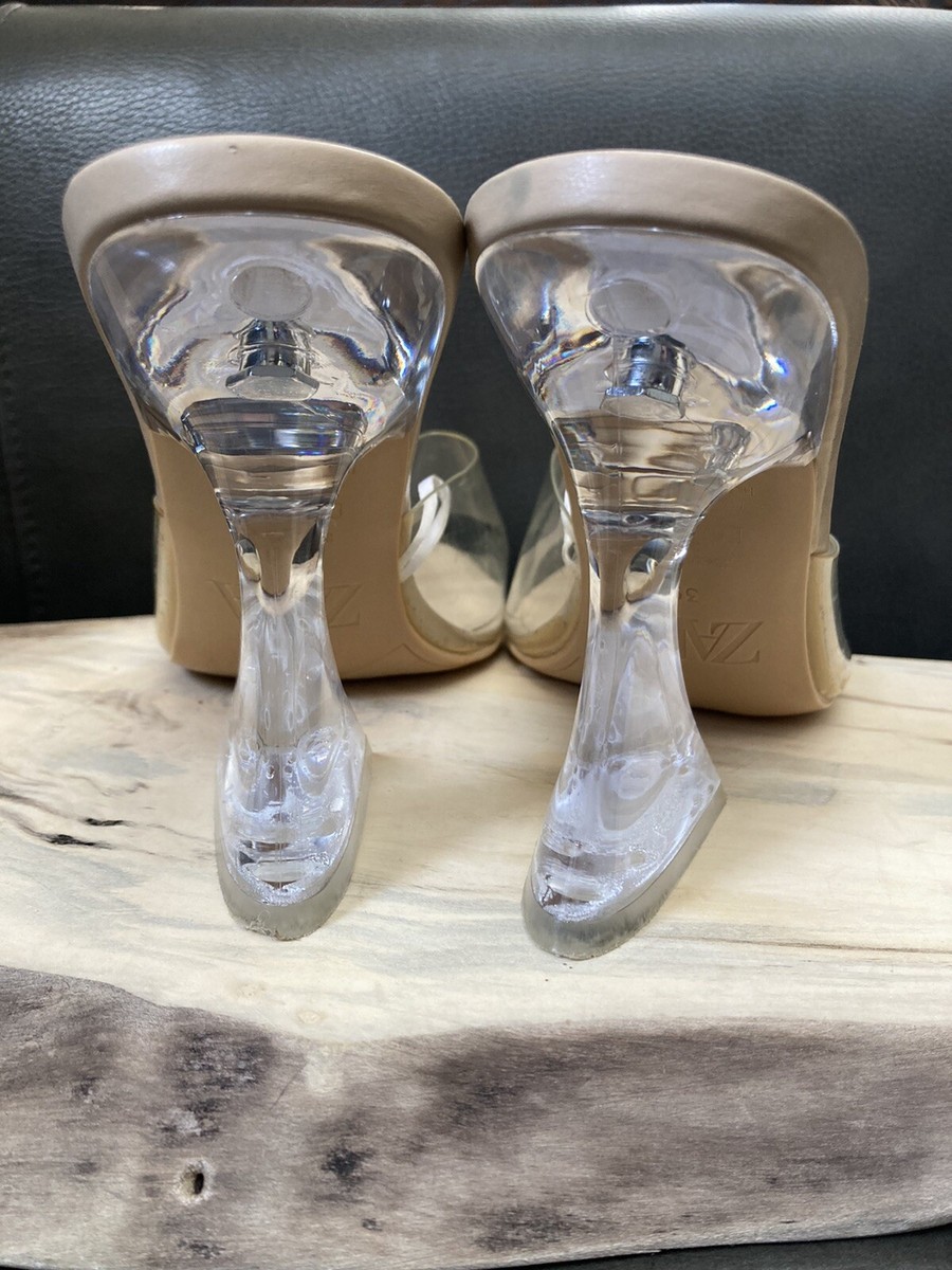 ネルル ZARA Transparent High Heel Sandals Womens 39 US 8 Clear