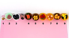 Dollhouse Miniature Fruit  Veggie Bowls - Fine Acrylic Bowls