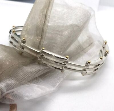 Sterling Fancy Bar Link 7 1/2'' Bracelet