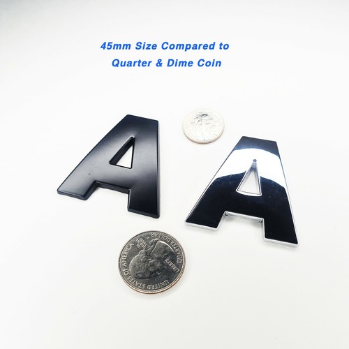 J&J Bro™ Metal Chrome Car Sticker Letter Alphabet Number Emblem 45MM