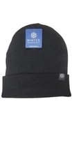 Winter Essentials Black Cuff Hat