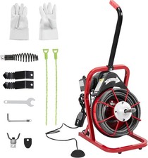 75 Ft X 3/8 inch Drain Cleaner Machine Electric Drain Auger Auto Feed W/ Kits US