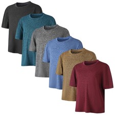 6 Pack Boys T Shirts Quick Dry Short Sleeve Moisture Wicking Tee Shirts Athle...