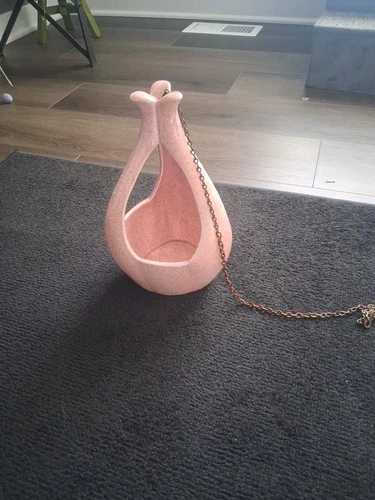 Redwing Pink Speckled Planter Vintage Pottery Ceramic Hanging Planter Flower Pot