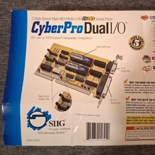 Vintage SIIG Cyber Pro Dual I/O Serial Port Card 1996 Model IO1824