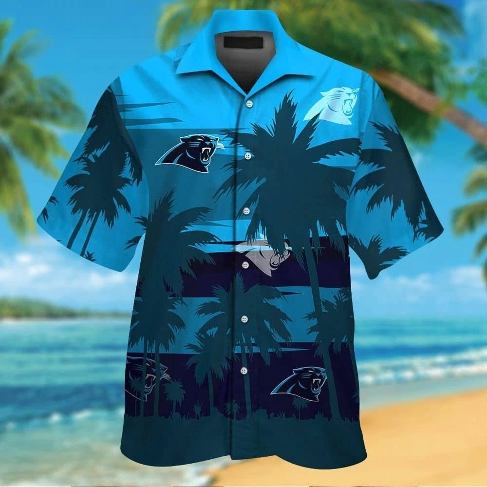 Carolina Panthers Short Sleeve Button Up Tropical Hawaiian Shirt VER021