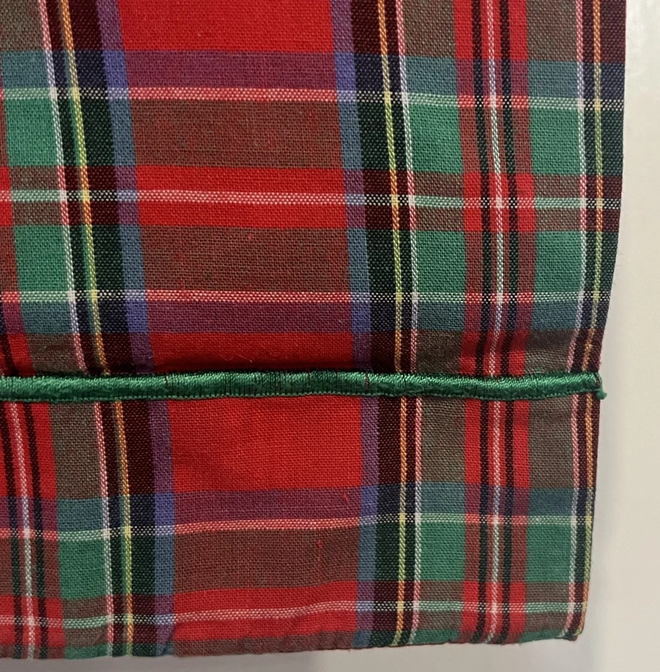 Ikea Tartan Plaid Red Green Pillow Shams Cotton Portugal 28x18" Christmas - Image 4 of 4