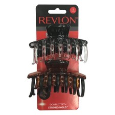 REVLON 2 Count Brown Black Strong Hold Hair Claw Clip
