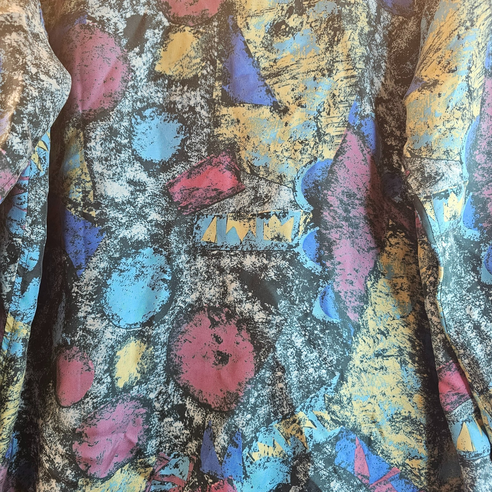 Basic Elements Abstract Shirt 100% Silk Size M Co… - image 10
