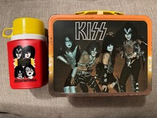 Vintage RARE Original 1977 KISS Lunchbox w/Red Thermos Aucoin
