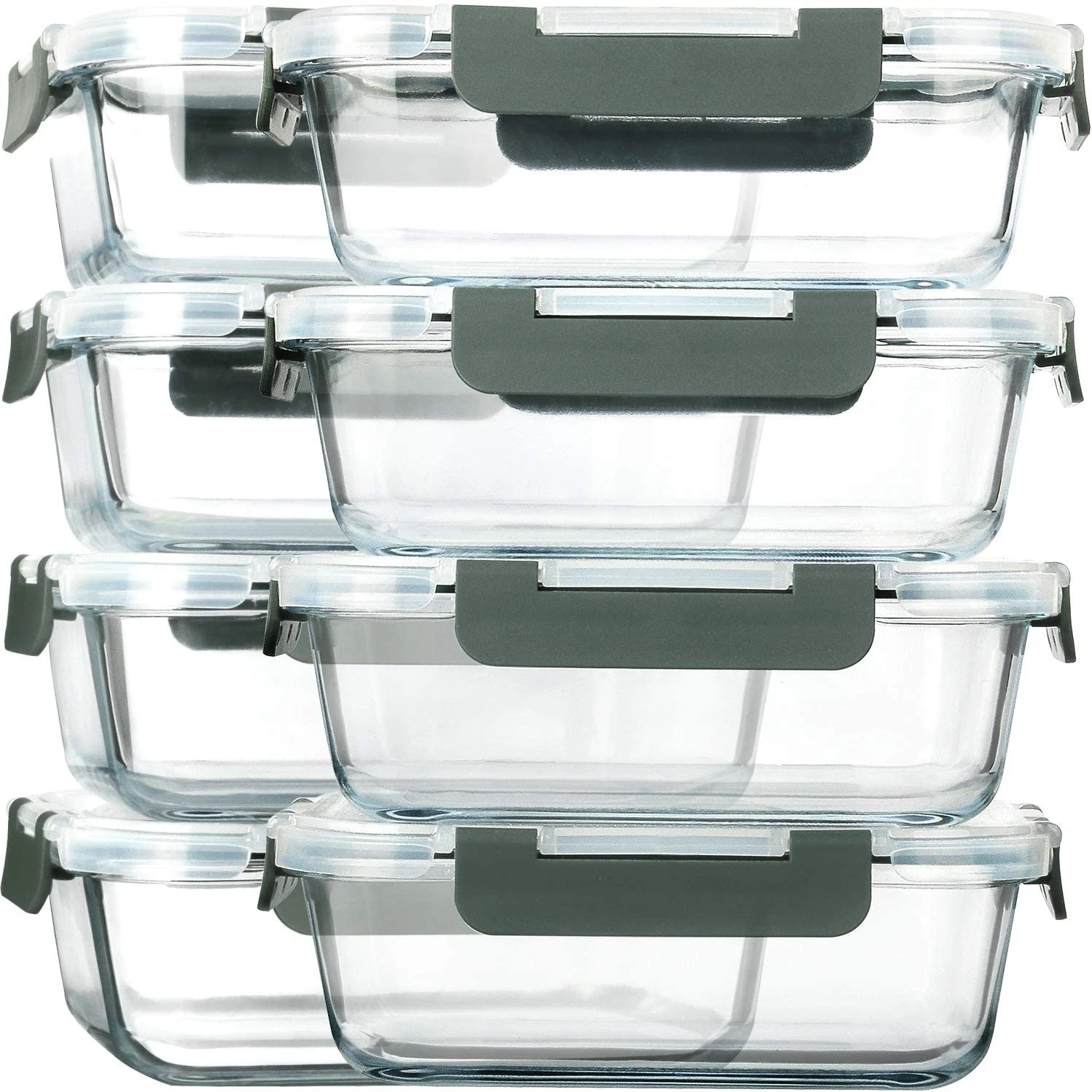 [8-Pack,30 Oz]Glass Meal Prep Containers,Glass Food Storage Containers,Airtight