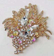 Brooch with Rhinestone, Pin for DIY Decoration, Cake, Bouquet - Gold Color