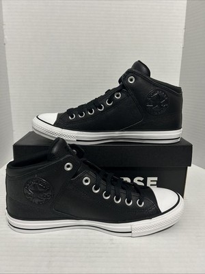 Converse Chuck Taylor High Street Black/White Mid Leather Mens 9/Womens 11