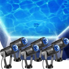 6 Pcs LED Ocean Wave Projector Light - Rotating 360 Night Lamp for Parties Be