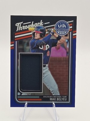 2026 Panini Stars & Stripes Prizm Throwback Materials Blue Max Belyeu 23/49