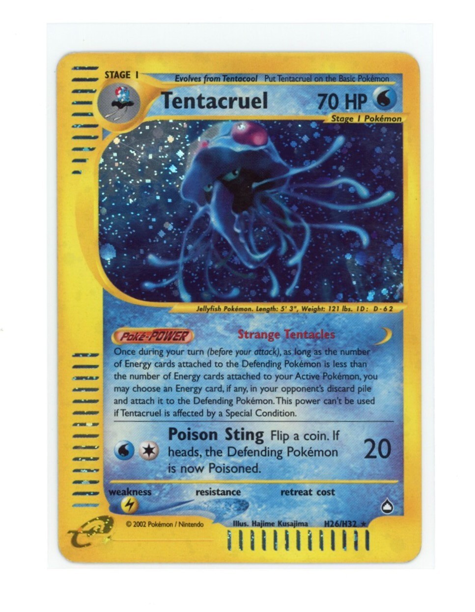 2002 Pokémon Aquapolis Tentacruel Holo Rare H26/H32