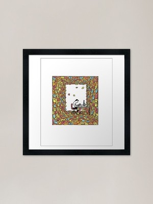 Sticky Notes verwhelmed Office A Framed Wall Art Poster Canvas Print Picture