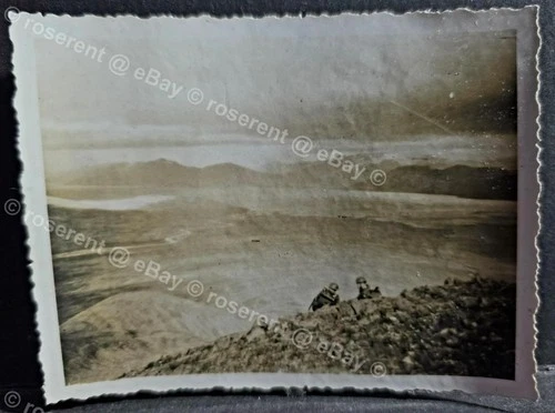 WW2 Iceland -  two British Soldiers on a Mountain exercise -  photo 10 by 8cm