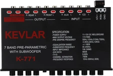 Car Audio Graphic Equalizer, 7 Bands EQ Car Amplifier Graphic Equalizer with Adj