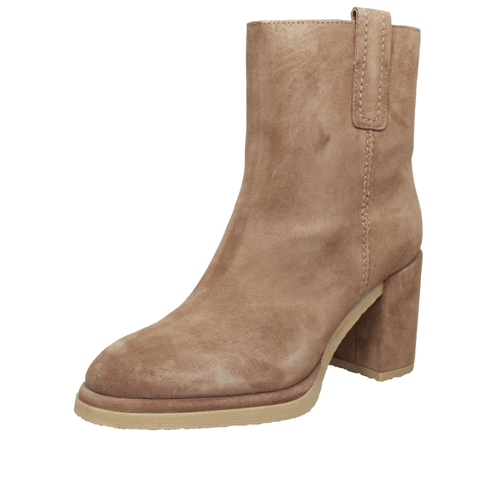 Alpe Tronchetti In Suede Sabbia - Taglia 39 Scarpe Donna Tronchetti