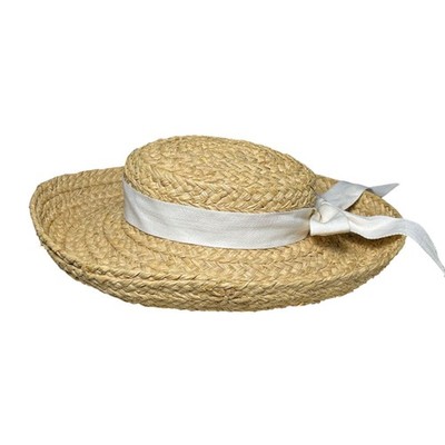 帽子 HELEN KAMINSKI CLASSIC5 Helen Kaminski Classic 5 Raffia Straw Hat White Ribbon Bow Sun
