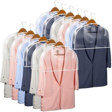 12 Pack Clear Vinyl Shoulder Covers Closet Suit Protectors Garment Dust Covers