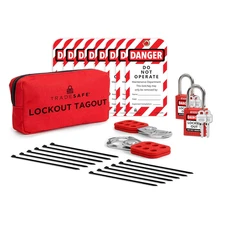 Lockout Tagout Kit Red LOTO Locks Hasps Tags OSHA Compliance Personal New