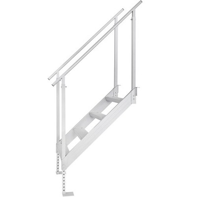 Alum 4-Step Dock Ladder   30-38in Height, 500lb, Dual Rails, Pool/Boat Use