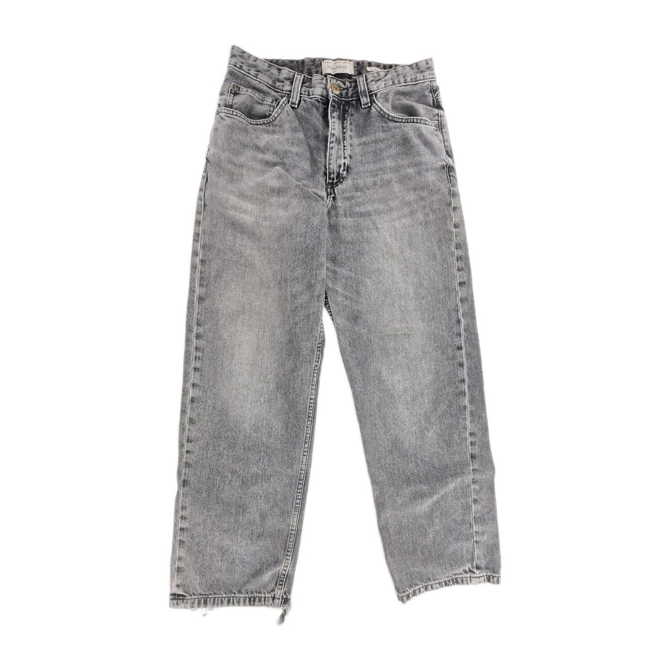 Pull&Bear Wide Leg Jeans Women’s Size 30 Gray Distressed Vintage Fit Denim