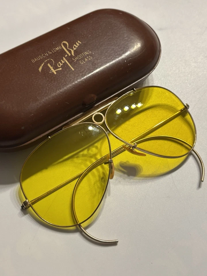 Gafas de tiro Ray Ban B&L vintage estilo temprano 1/10 12K GF con estuche de metal original Foto 2 de 4