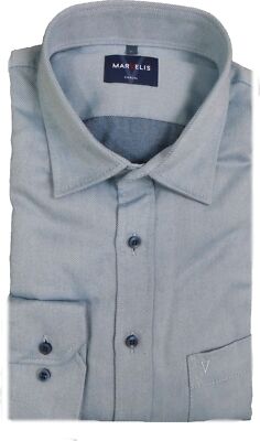 Marvelis Freizeithemd Hemd Casual Langarm Flanell hellblau uni 6026.44.11