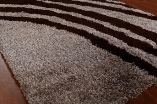 Abstract Indian Hand-tufted Rug 5x8 ft Modern Shaggy Carpet - Picture 6 of 17