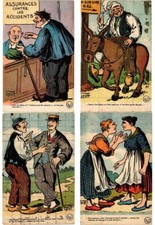 HUMOR ARTIST SIGNED SIGNO: GRIFF, 28 Vintage Postcards (L6222)