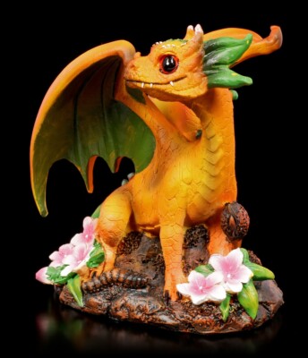 Drachen Figur - Peach Dragon by Stanley Morrison - Fantasy Drachenkind Statue