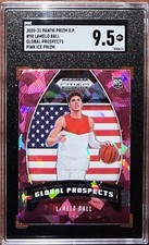 2020-21 Prizm Draft Picks Rookie Global Prospects Pink Ice LaMelo Ball SGC 9.5