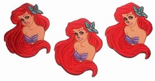 The Little Mermaid Face Iron On Patch Set of 3
