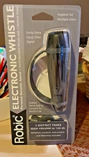 NEW Robic M619 Electronic Whistle - 3 Tone hand operated with Battery & Lanyard