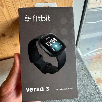 Fitbit Versa Activity Tracker Black Aluminum with Alexa Google