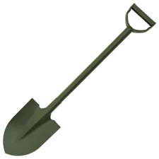MFH Type I Jeep Shovel D Handle Steel Survival Tool Military Army Spade OD Green