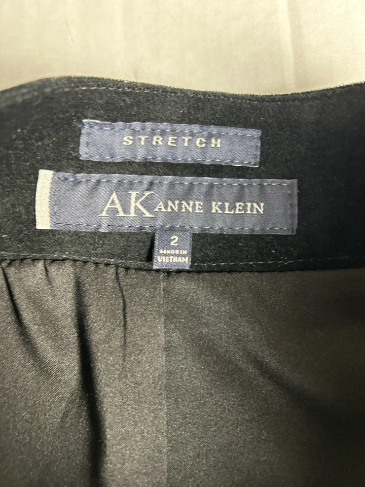 Falda lápiz negra Anne Klein talla 2 hasta la rodilla negocios trabajo carrera Foto 3 de 4