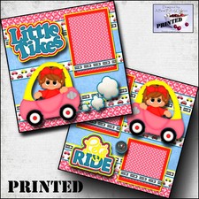 LITTLE TIKES  girl car PRINTED 2 premade scrapbook pages paper layout BY CHERRY