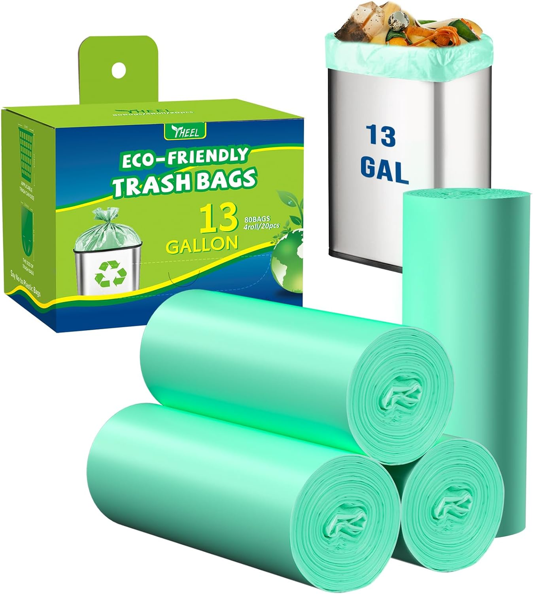 Kitchen Trash Bags 13 Gallon: Biodegradable Tall Kitchen Garbage