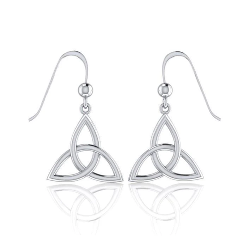 Boucles D'oreilles Femme Argent 925 Avec Turquoise - Trinité Celtique - 9x35mm - Bijou Fin Et élégant