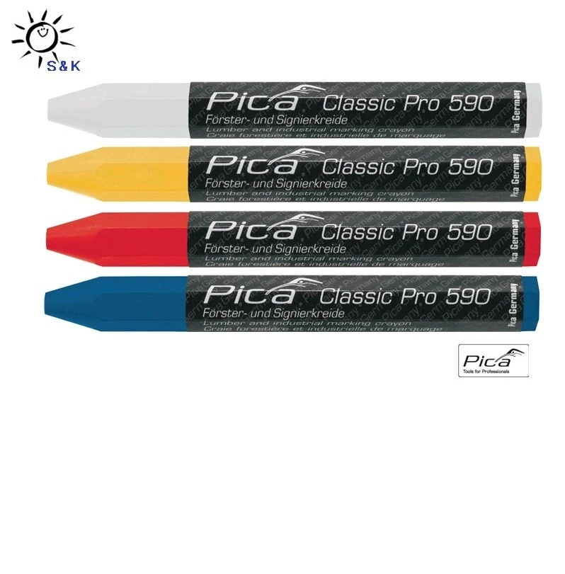 12 Stück PICA Signierkreide weiß,blau,rot od. gelb "Classic PRO 590" Ø 12 mm
