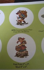 Alice Godkin needlepoint tapestry wool kits 1074 Pair Alpine Hummel Boy Girl 