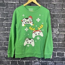 Well Worn Boy's XL Remote Control Lights Antlers Holiday Sweatshirt