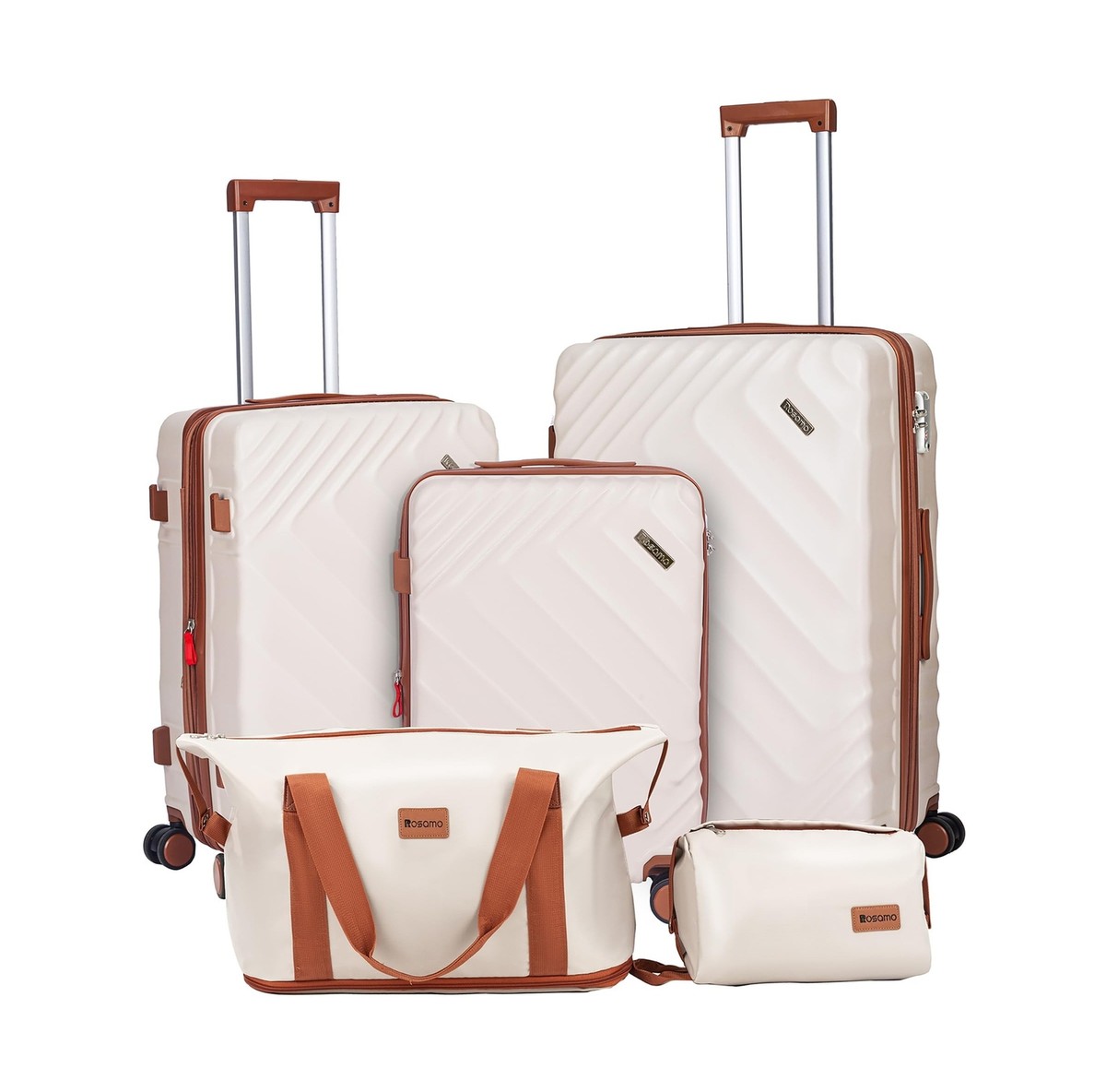 5 piece Luggage Expandable Suitcase 22x14x9 Airline Approved Carry